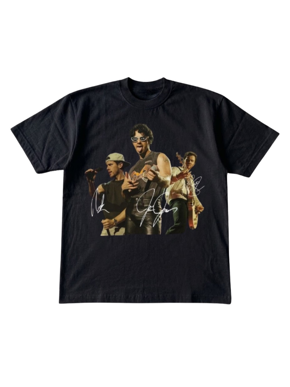 Gildan Jonas Brothers Black Graphic Band Print T-Shirt